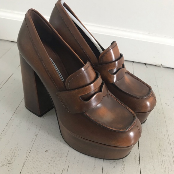 prada platform loafers